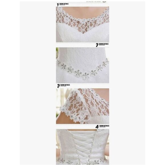 Eyekepper Double Shoulder Floor Length Bridal Gown Wedding Dress - Picture 5 of 5